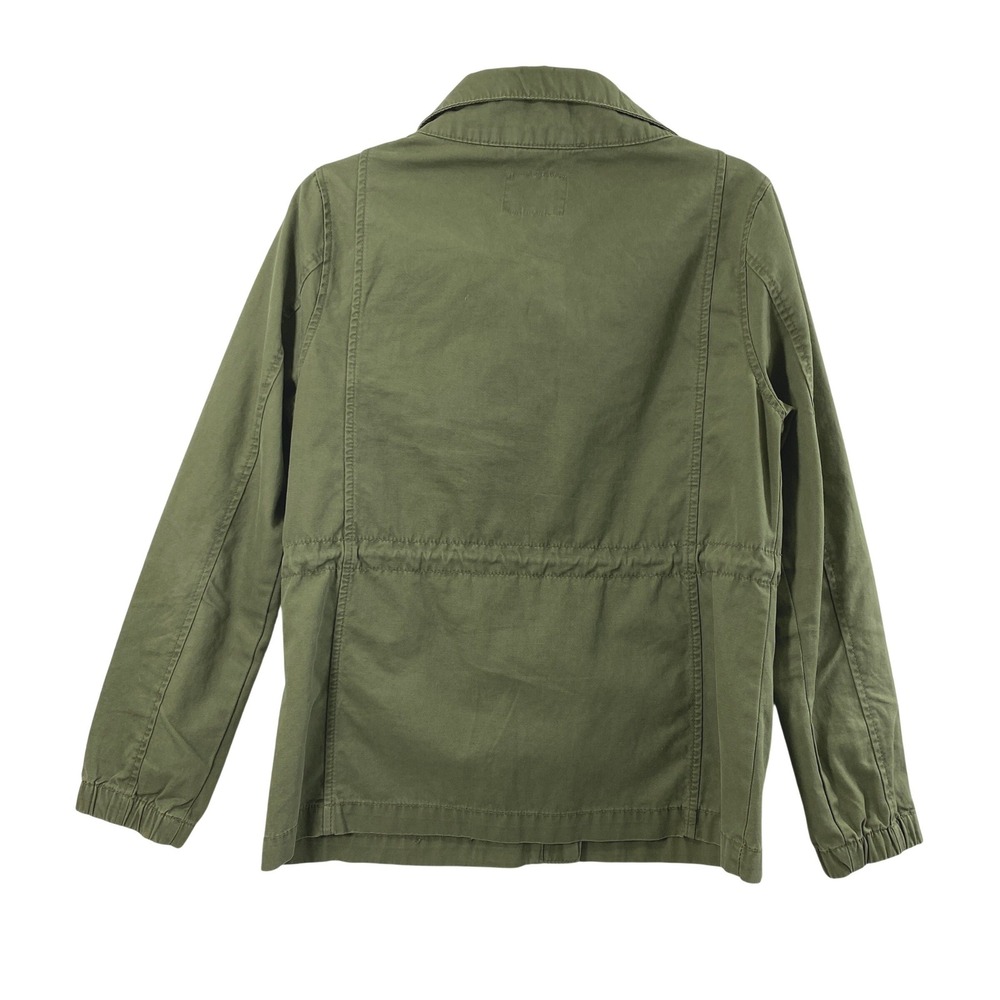 Womens Utility Field Jacket Size Small Military Green Full Zip Drawstring Waist - Picture 2 of 9